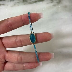 Kendra Scott Blue Beaded Bracelet with Gold Accents